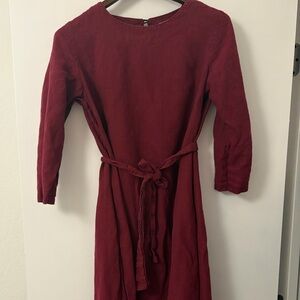 Linen Midi Dress with Pockets